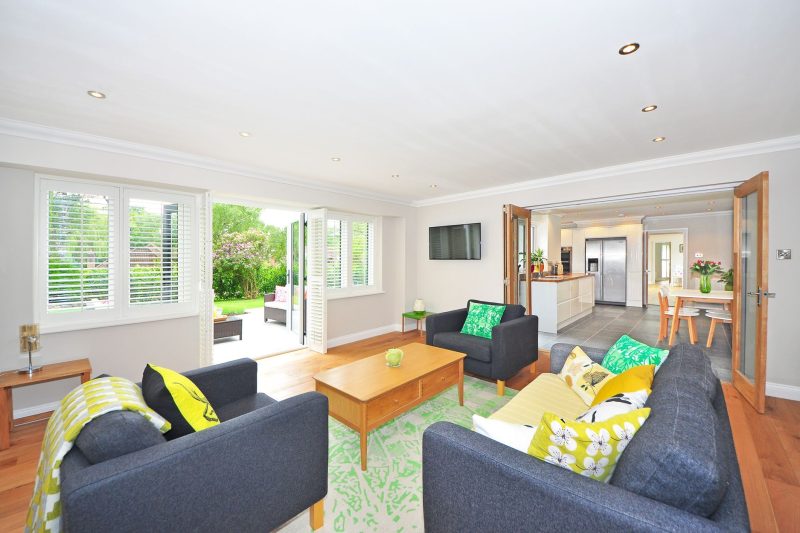 Home 11 Modern living room with open plan kitchen and garden view br 1787072999